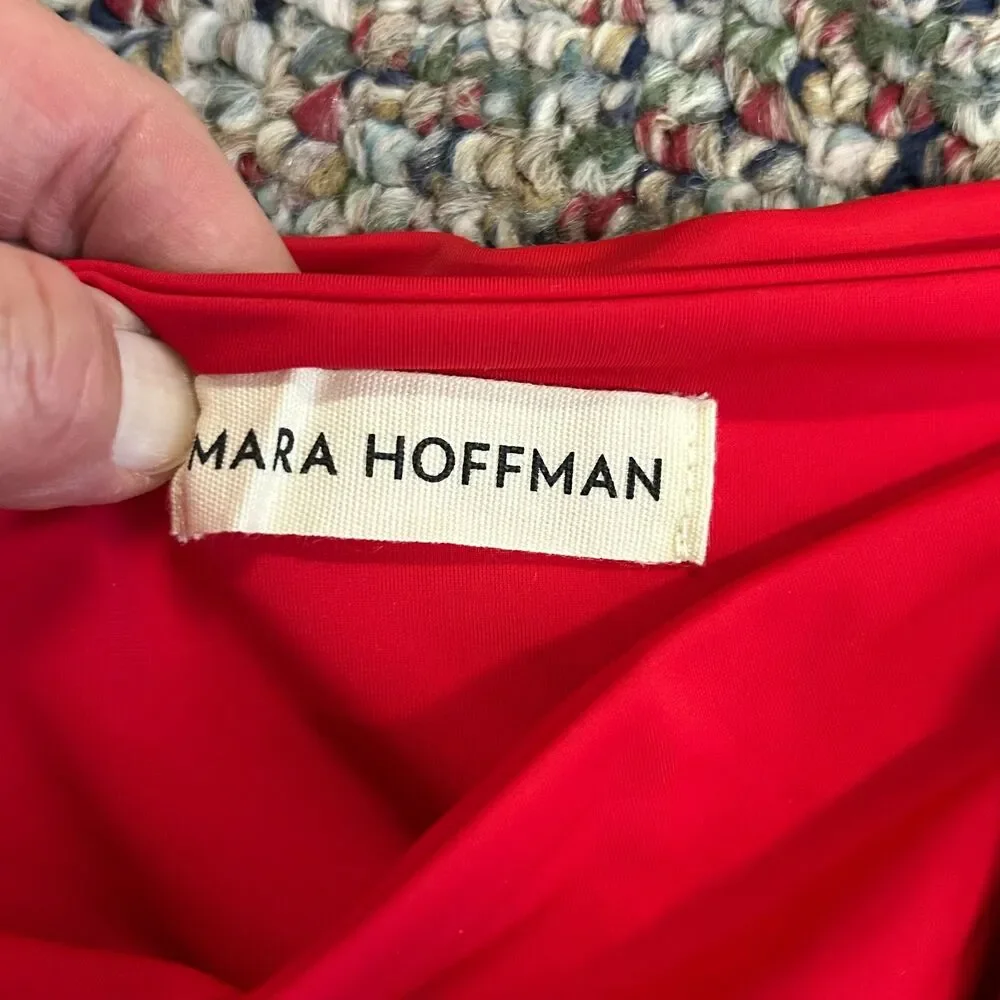 Mara Hoffman Women's NWT Jay Red High Waist Tie-Front Swim Bottoms Size 2X